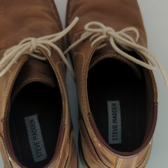 Men's Steve Madden High Top Leather Chukkas Boots Brown 9.5 casual classic - Picture 9 of 13